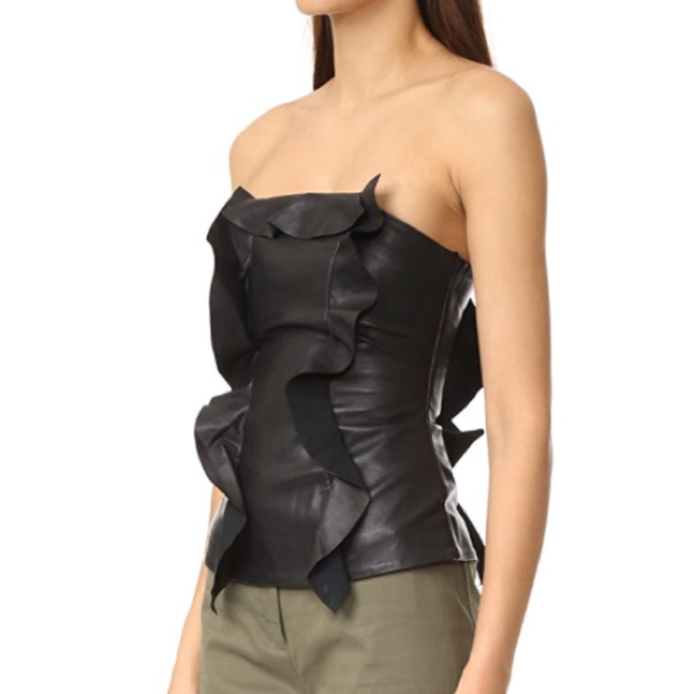 Marissa Webb lambskin bustier xs